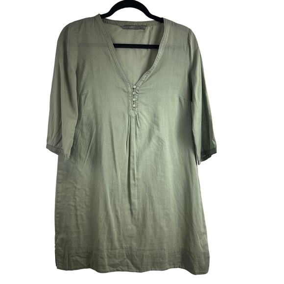 ZARA Basic Green Cotton Lightweight Tunic Size S Travel Boho Cottage Easy Travel - Picture 1 of 9